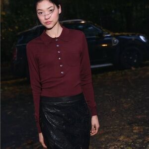 Zara Polo shirt sweater V-Neck, Medium, like New